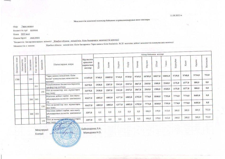 Individual financing plan 11.08.2022