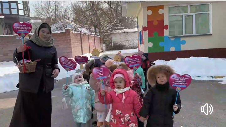 "Ботақан" ортаңғы тобының тәрбиеленушілері. Тәрбиешісі: педагог- модератор Ж.Жұбай.
